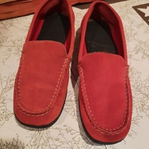 Red suede loafers mocs sz 8 shoes Predictions